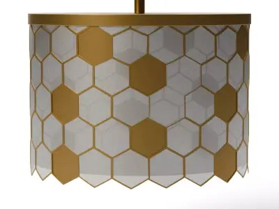 Honeycomb Flush Mount Chandelier Low-poly 3D model