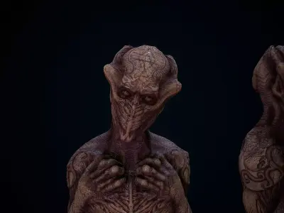 THe old one  ALien Low-poly 3D model
