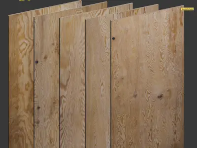 Set of plywood sheets - 5 items Low-poly 3D model