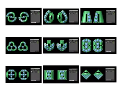100 LIGHT WEIGHT EARING TOPS  2 TO 3 GRAMS PAIR 3D print model