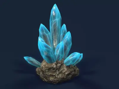 Crystal Blue  Low-poly 3D model