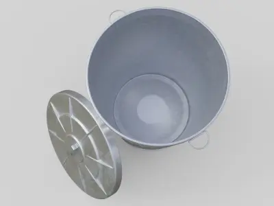Dustbin 3 Textured 3D model