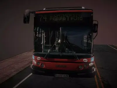 Autobus bus street Free low-poly 3D model