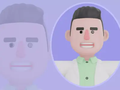 Stylized 3D Male Nutritionist Character - Cartoon Health Expert 3D model