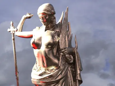 Medieval Angel slaying Dragon 1 3D model