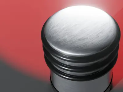 Brushed Metal Door Blocker - Rubber Rings And Bottom Free 3D model