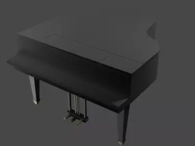 closed grand piano Free 3D model