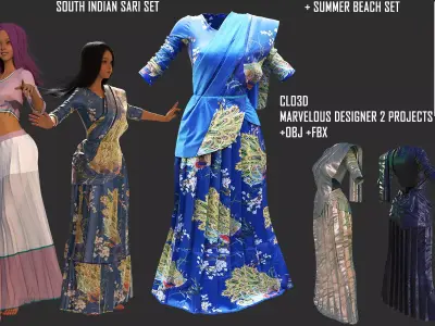 Sari summer set 3D model