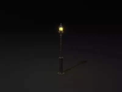 Street lamp PBR low poly 3D model Low-poly 3D model