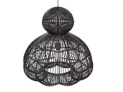 Aurelia Black Pendant Lamp In Rattan 3D model