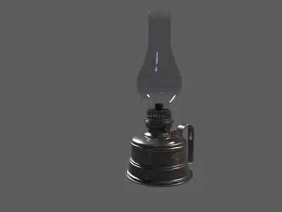 Classic Oil Lamp Low-poly 3D model