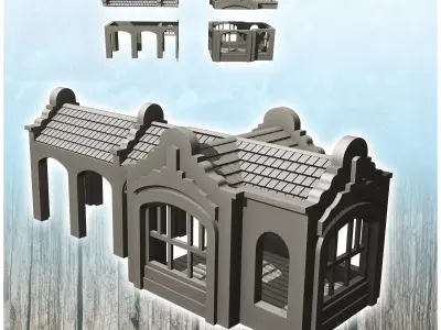 El Paso western train station 10 - Cowboy USA America ACW Americ 3D print model