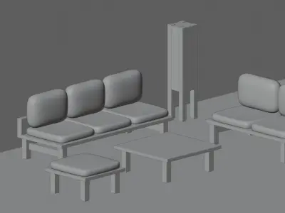 Living Room Set Vol 1 Combined Model 3D model