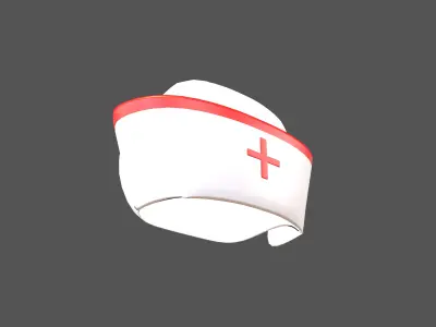 Nurse Hat v2 002 Low-poly 3D model