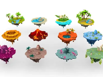 Island 3D Low-poly 3D model