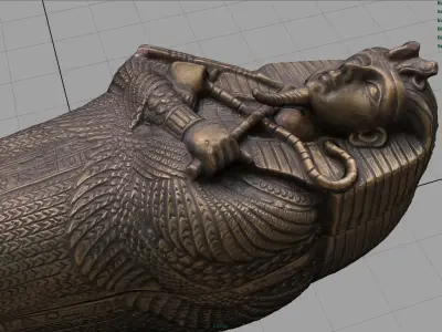 Sarcophagus egyptian Low-poly 3D model