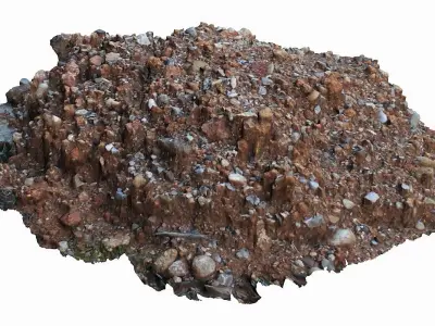 Mound rock Low-poly 3D model