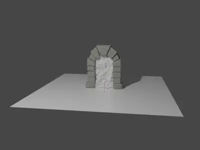 Ancient Stone Arch with Magic Portal Free 3D model