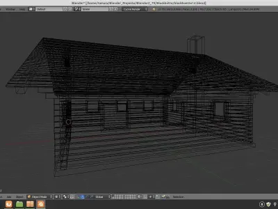 blockhouse log cabin plans 3D model