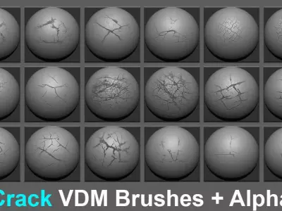 Crack VDM Brushes and Alpha Vol 5 Low-poly 3D model