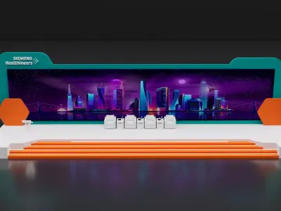  event with  stage and  game and gate and photowall  3D model