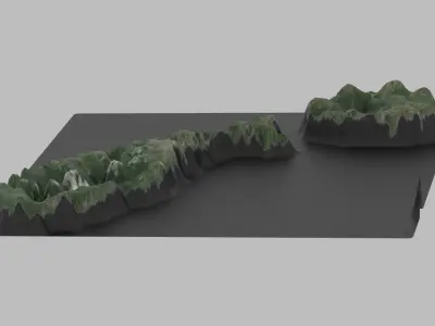 Saint Kitts and Nevis Map Country Low-poly 3D model