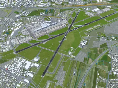 Warsaw Chopin Airport 10km Low-poly 3D model