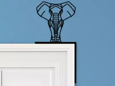 Elephant Door Corner Decor 3D print model 3