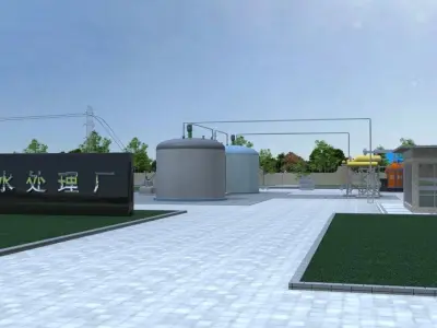 Sewage treatment plant 3D model