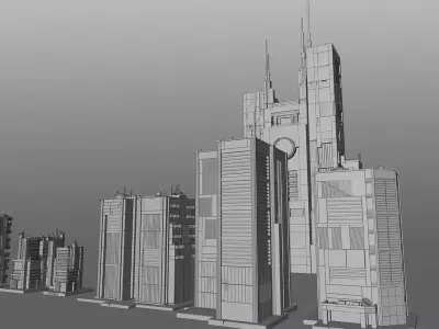 Anime Inspired Building Pack 3D model