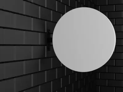 Sign Board on Wall 3D model