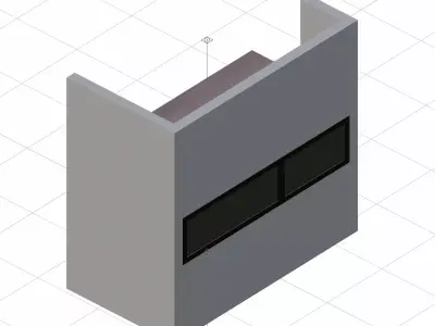 Walnut And Black Isometric Kitchen 3D model