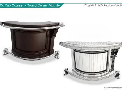 English Pub Furniture and Lighting Collection 3D model