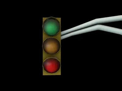 Traffic Light Low-poly 3D model