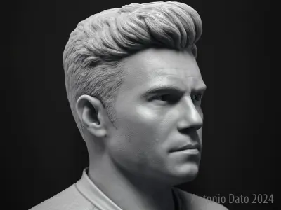 Anson Mount as Christopher Pike Bust Printable 3D Model 3D print model