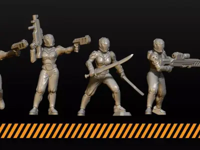 Cyber Girls 3D print model