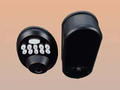 Oval Digital Door Lock Low-poly 3D model