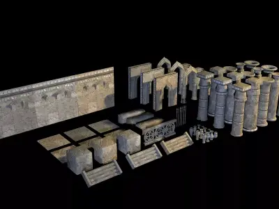 Egyptian level kit Low-poly 3D model