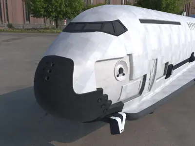 Sci fi SPACE SHUTTLE low poly model Low-poly 3D model