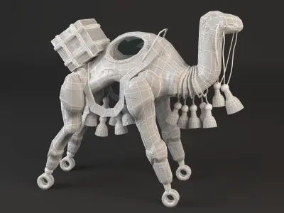 Sci-Fi Robotic Camel 3D Model Low-poly 3D model