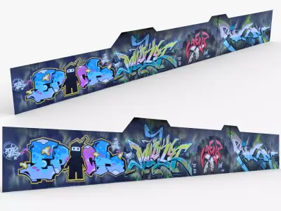 Big graffiti wall III 3D model