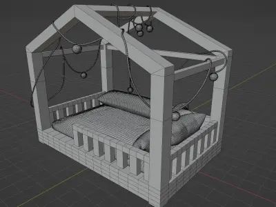 Toddler floor bed 3D model
