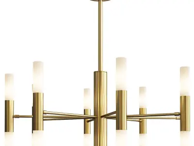 Starburst Metal Chandelier Lighting Fixture Modern Low-poly 3D model