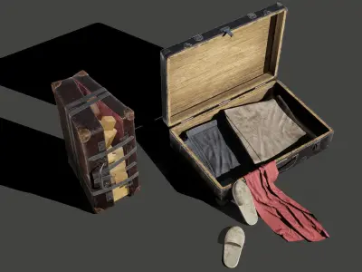 Suitcases Kit Low-poly 3D model