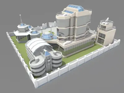 Cartoon base location 3D model