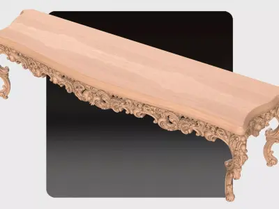 Carved tv table for CNC 03 3D model