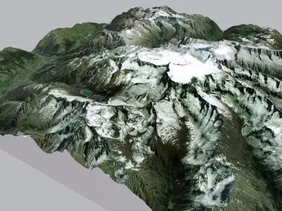 Mountain landscape Ghiacciaio dellAdamello Italy 3D model