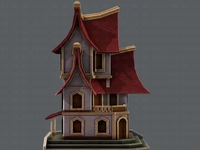 House Cartoon V08 Low-poly 3D model