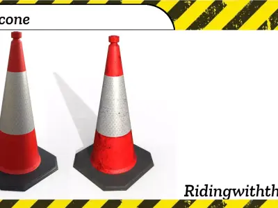 Traffic cone Low-poly 3D model 34