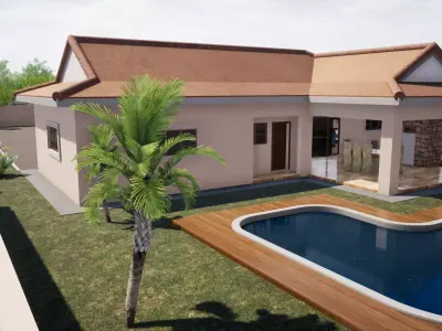 THREE BEDROOM HOUSE 3D model